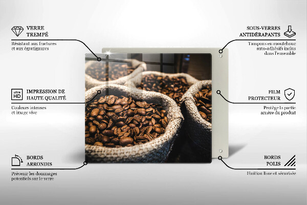 Steklena podloga za rezanje Vrečke kavnih zrn