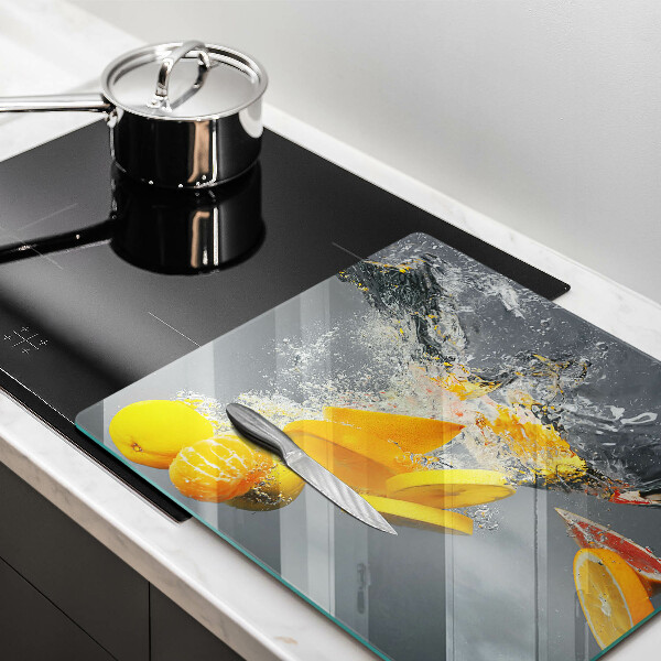 Steklena podloga za rezanje Limone v vodi