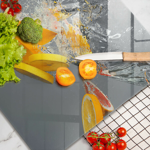 Steklena podloga za rezanje Limone v vodi