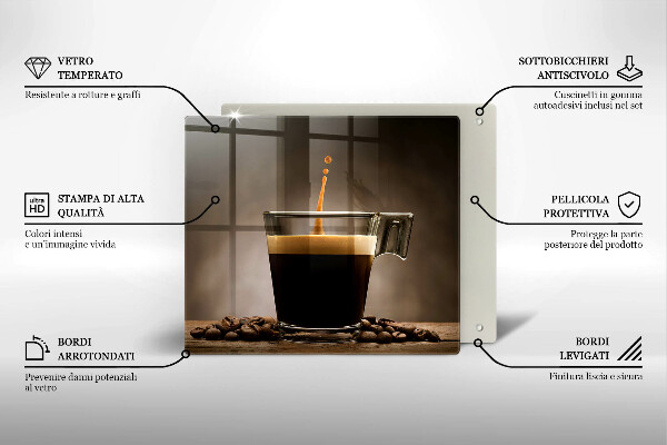 Steklena podloga za rezanje Steklo in kavna zrna