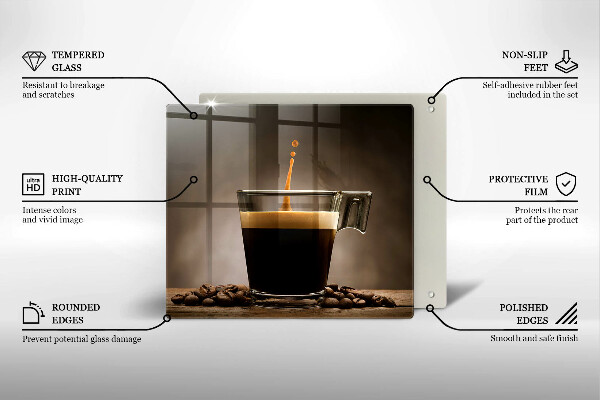 Steklena podloga za rezanje Steklo in kavna zrna