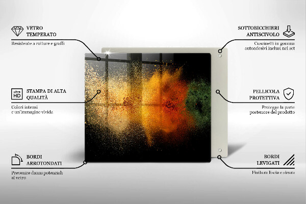 Steklena podloga za rezanje Pisane začimbe