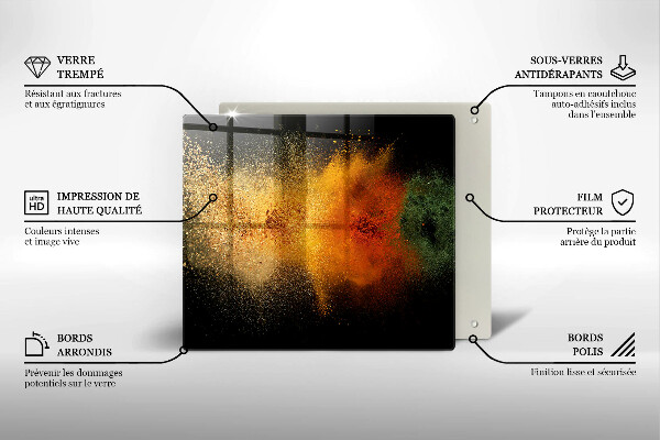Steklena podloga za rezanje Pisane začimbe