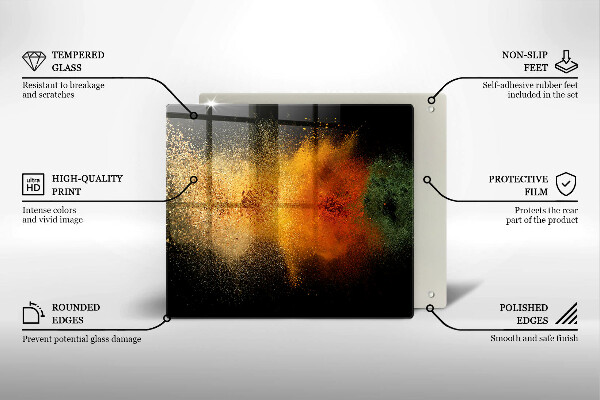 Steklena podloga za rezanje Pisane začimbe