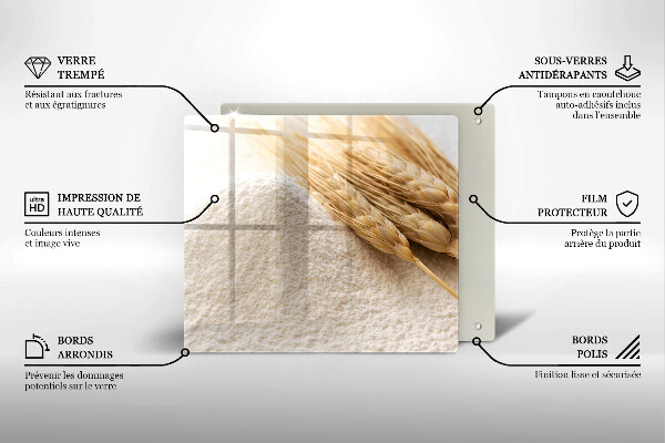 Steklena podloga za rezanje Moka in klasje