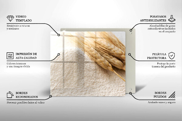 Steklena podloga za rezanje Moka in klasje