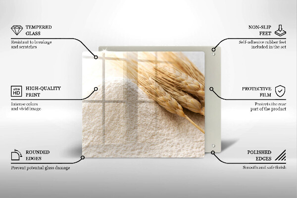 Steklena podloga za rezanje Moka in klasje