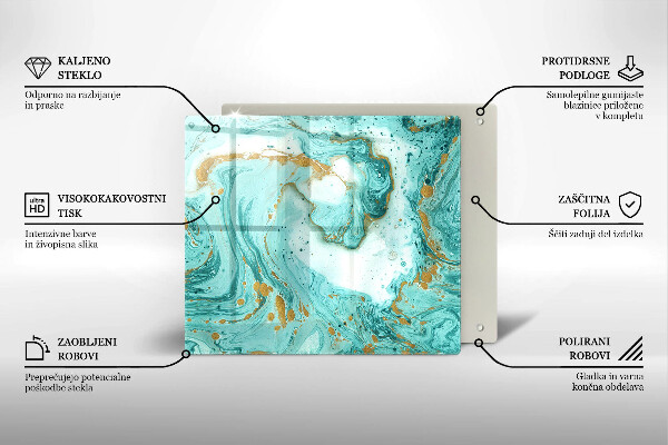 Steklena podloga za rezanje Modra abstrakcija