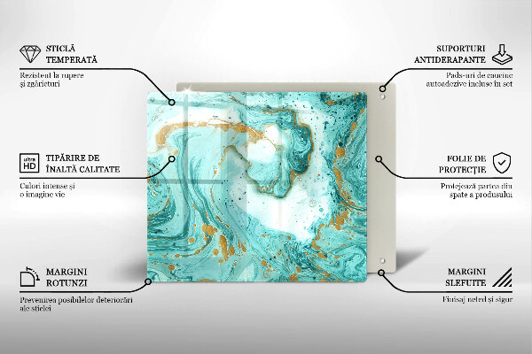 Steklena podloga za rezanje Modra abstrakcija