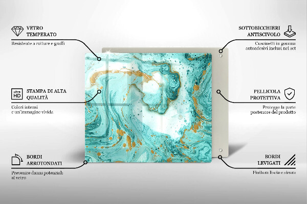 Steklena podloga za rezanje Modra abstrakcija