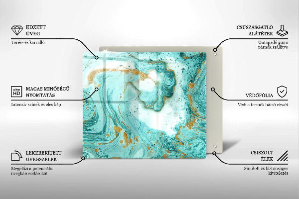 Steklena podloga za rezanje Modra abstrakcija
