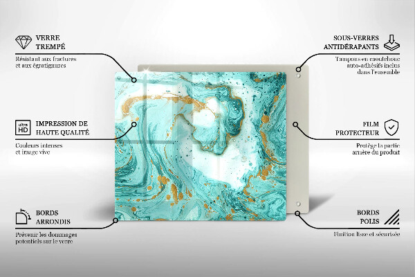 Steklena podloga za rezanje Modra abstrakcija