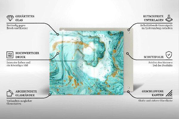 Steklena podloga za rezanje Modra abstrakcija