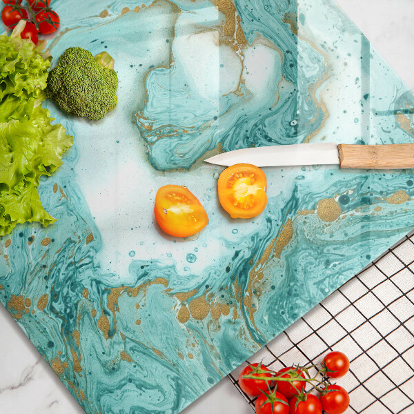 Steklena podloga za rezanje Modra abstrakcija