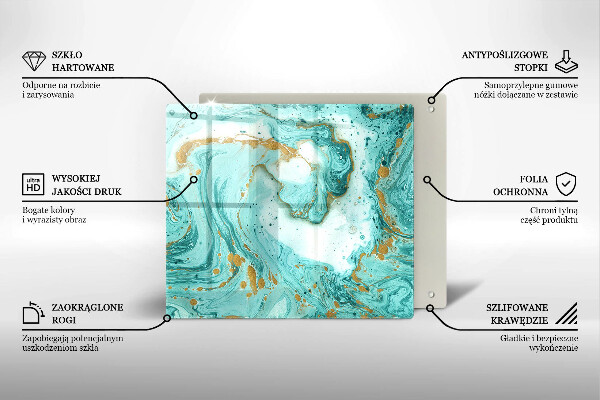 Steklena podloga za rezanje Modra abstrakcija