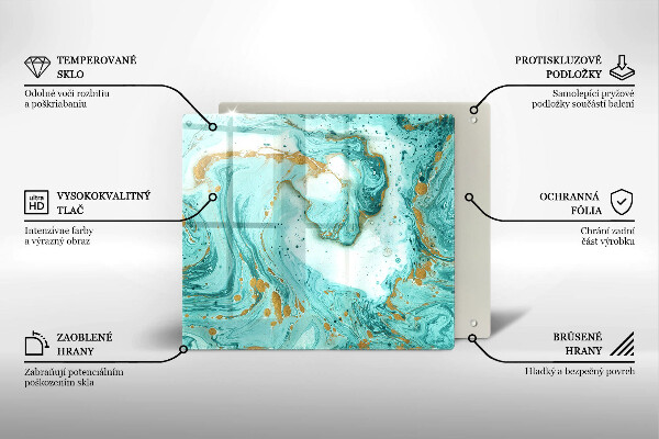 Steklena podloga za rezanje Modra abstrakcija