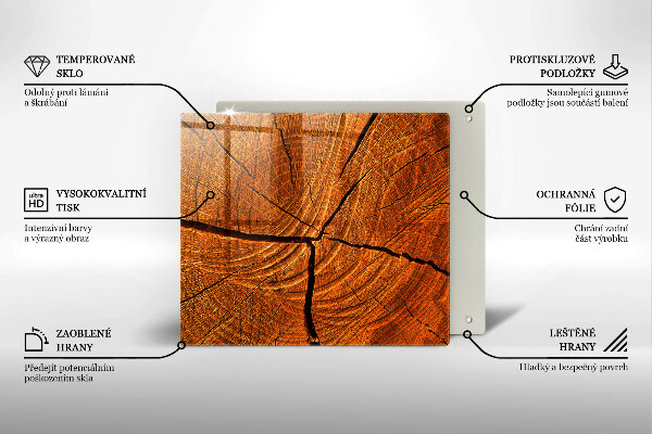 Steklena podloga za rezanje Struktura lesenega debla