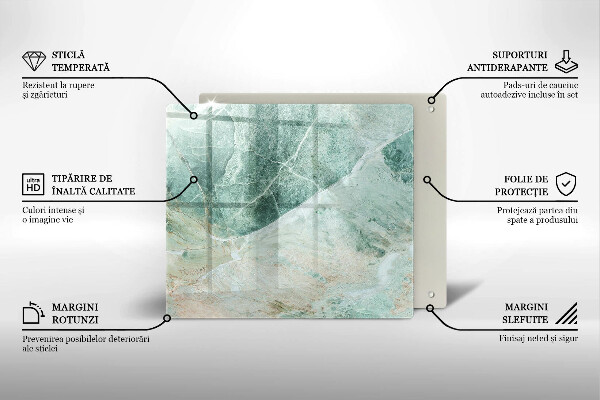 Steklena podloga za rezanje Kamnita struktura