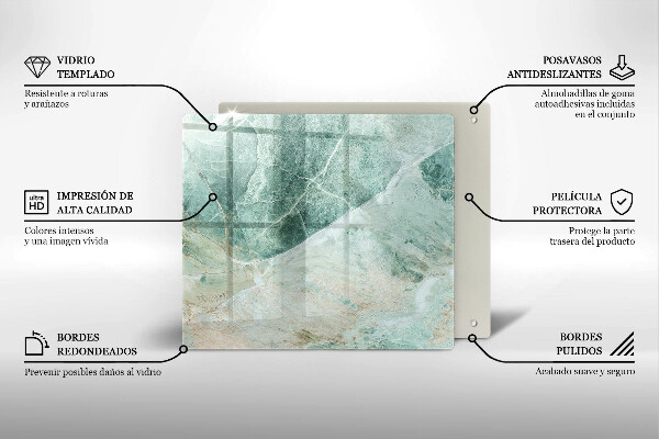 Steklena podloga za rezanje Kamnita struktura