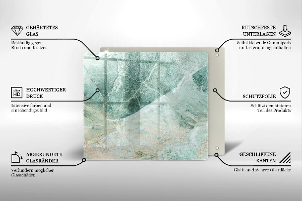 Steklena podloga za rezanje Kamnita struktura