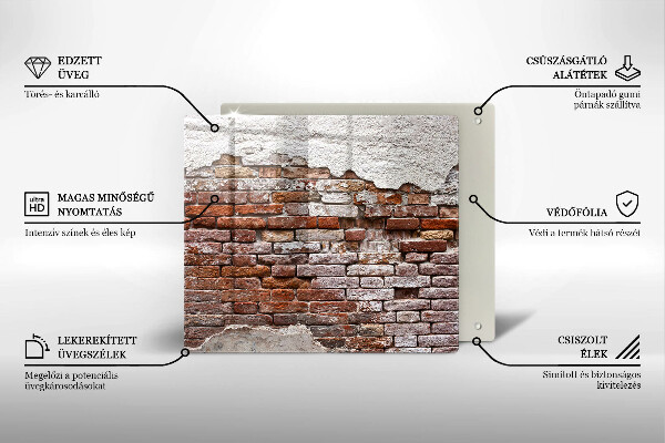 Steklena podloga za rezanje Stara opečna in betonska stena