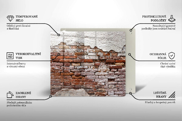 Steklena podloga za rezanje Stara opečna in betonska stena