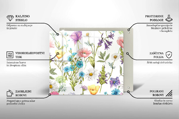 Steklena podloga za rezanje Ilustracija rož