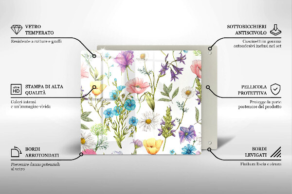 Steklena podloga za rezanje Ilustracija rož