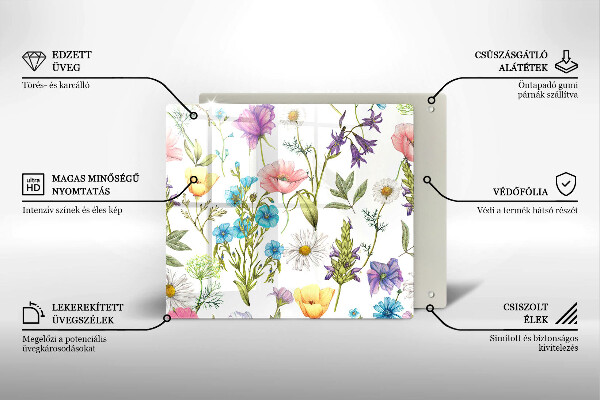 Steklena podloga za rezanje Ilustracija rož