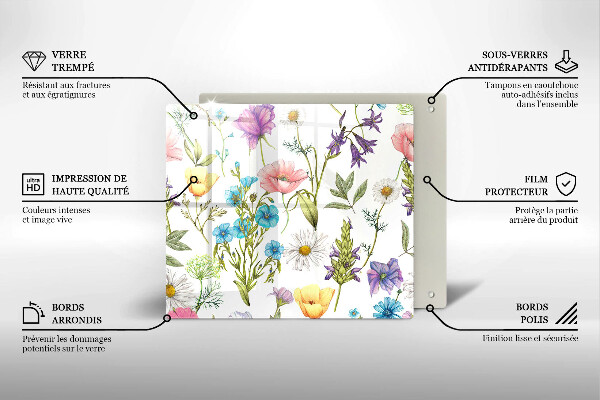 Steklena podloga za rezanje Ilustracija rož