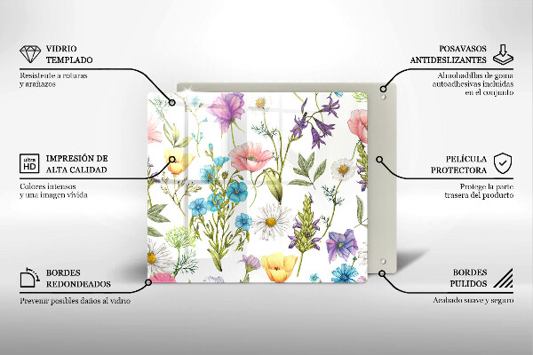 Steklena podloga za rezanje Ilustracija rož