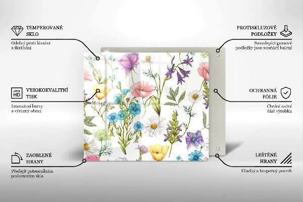 Steklena podloga za rezanje Ilustracija rož