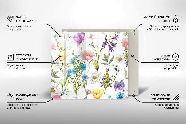 Steklena podloga za rezanje Ilustracija rož