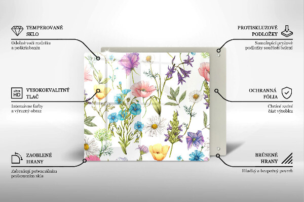 Steklena podloga za rezanje Ilustracija rož