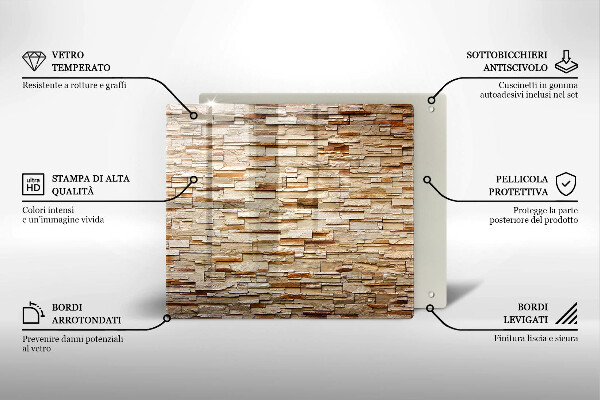 Steklena podloga za rezanje Tekstura okrasnih kamnov