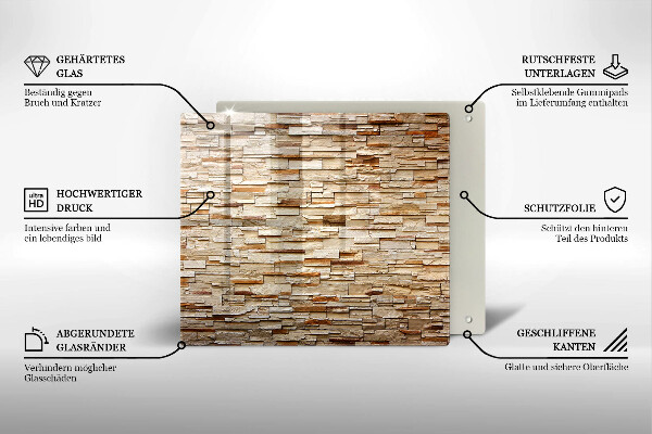 Steklena podloga za rezanje Tekstura okrasnih kamnov