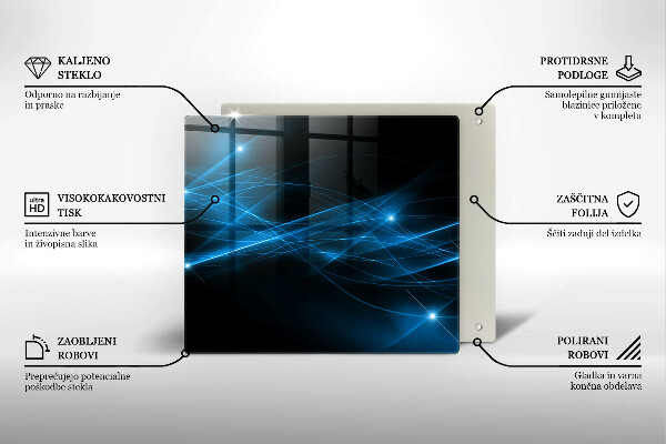 Steklena podloga za rezanje Abstraktni modri dim