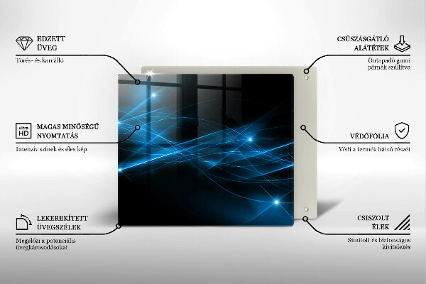 Steklena podloga za rezanje Abstraktni modri dim