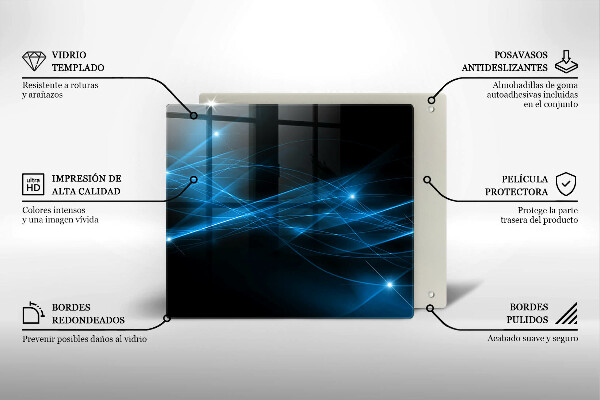 Steklena podloga za rezanje Abstraktni modri dim