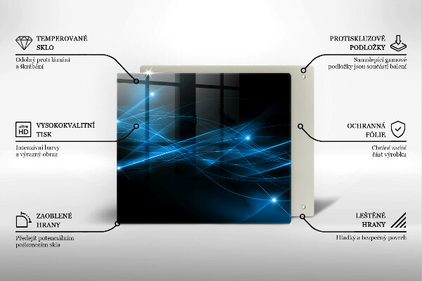 Steklena podloga za rezanje Abstraktni modri dim