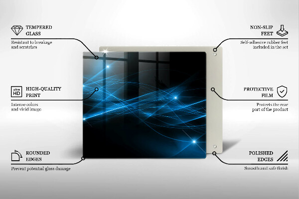 Steklena podloga za rezanje Abstraktni modri dim