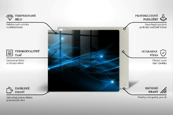Steklena podloga za rezanje Abstraktni modri dim