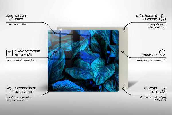 Steklena podloga za rezanje Listi vegetacije v džungli