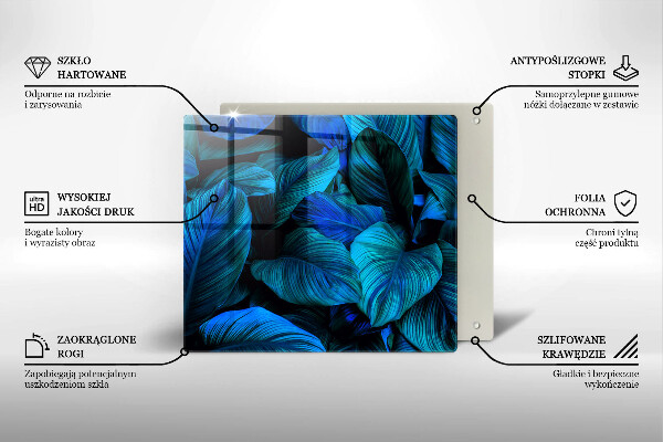 Steklena podloga za rezanje Listi vegetacije v džungli