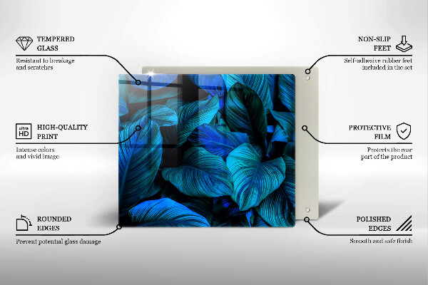 Steklena podloga za rezanje Listi vegetacije v džungli