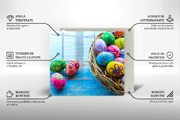 Steklena podloga za rezanje Velikonočna jajca Velikonočna jajca