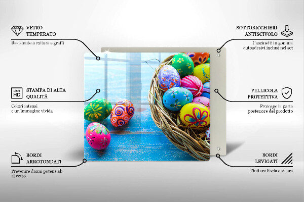 Steklena podloga za rezanje Velikonočna jajca Velikonočna jajca
