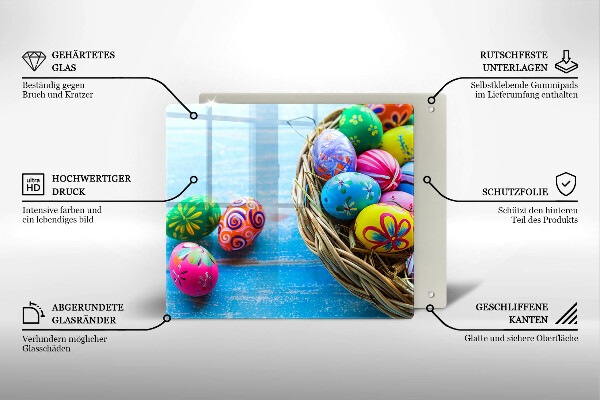 Steklena podloga za rezanje Velikonočna jajca Velikonočna jajca