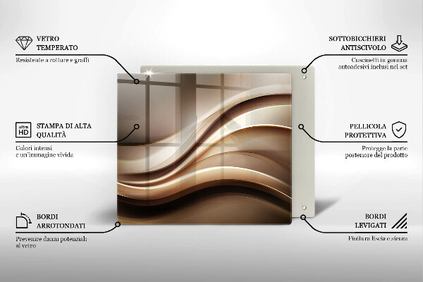 Steklena podloga za rezanje Abstrakcija nežne linije