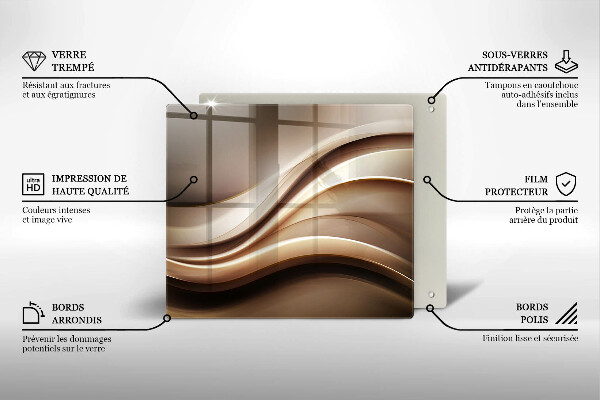 Steklena podloga za rezanje Abstrakcija nežne linije